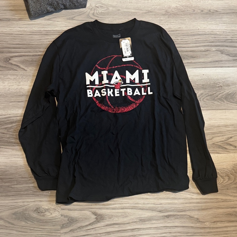 NBA Miami Basketball Black Long Sleeve Shirt